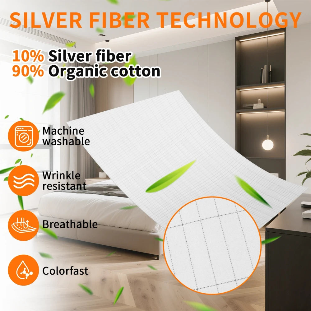 Grounding Bed Sheet Cotton Silver Mój sklep