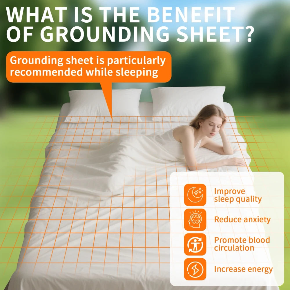 Grounding Bed Sheet Cotton Silver Mój sklep
